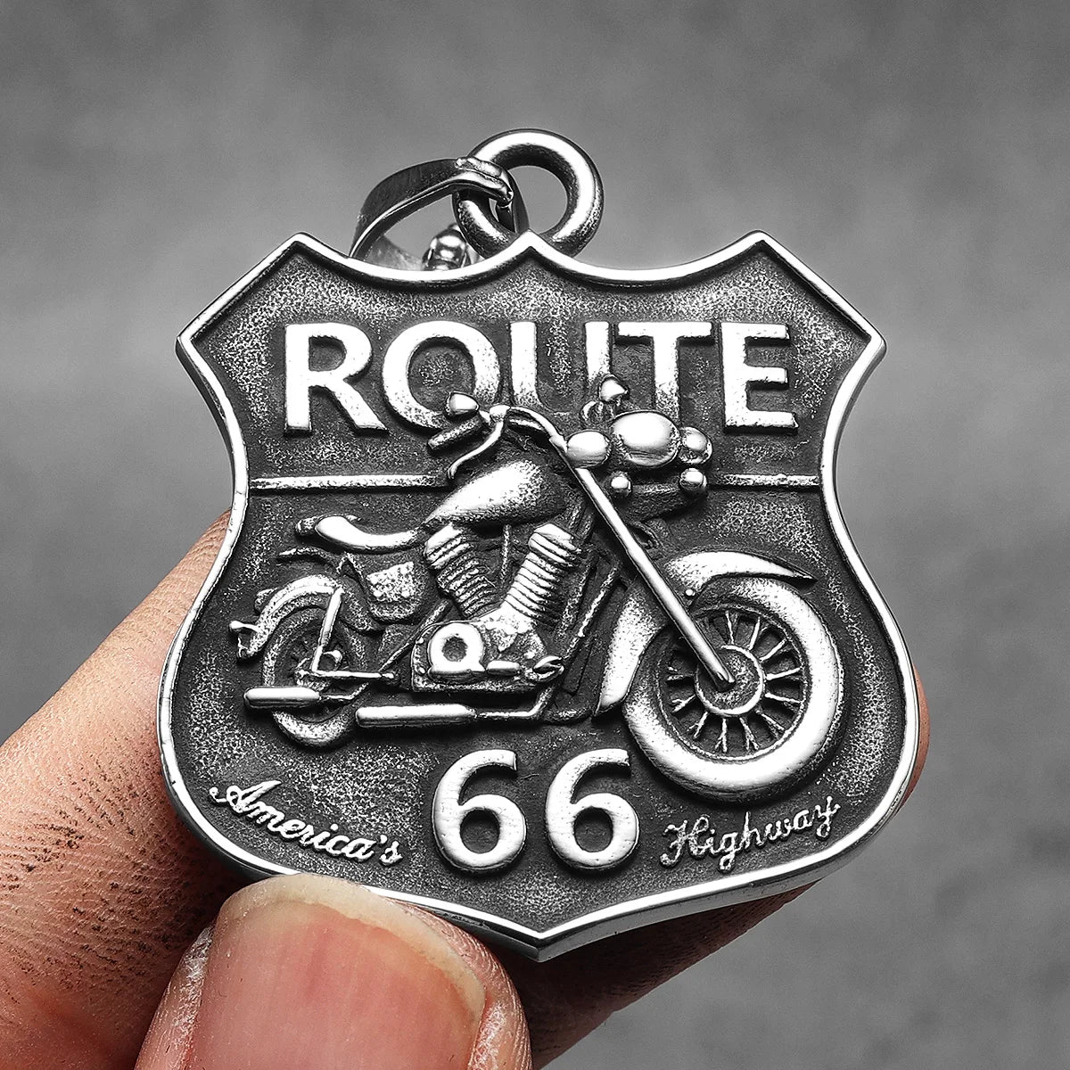 Route 66 Motorcycle Rider  Necklaces